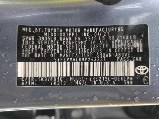 used 2021 Toyota Corolla car, priced at $14,499