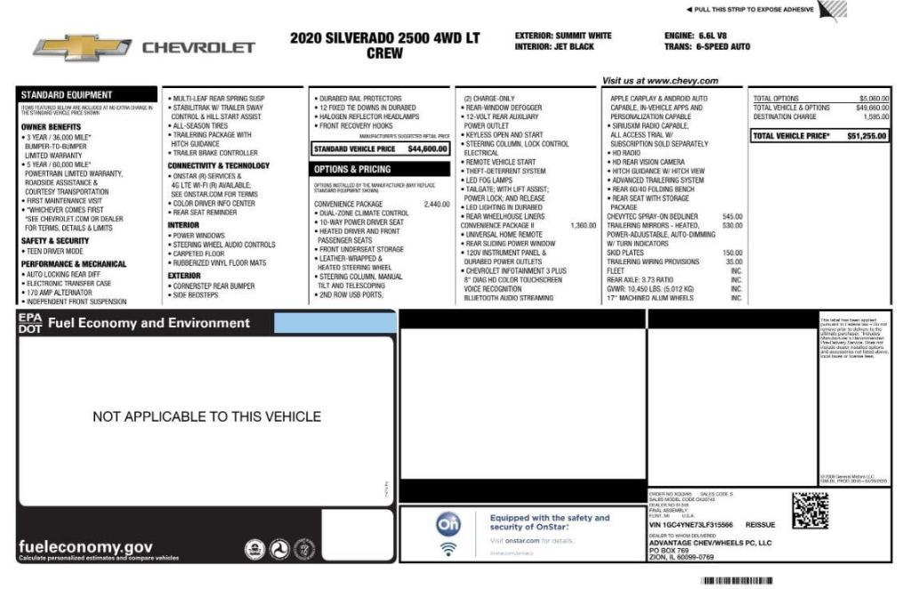 used 2020 Chevrolet Silverado 2500 car, priced at $25,997