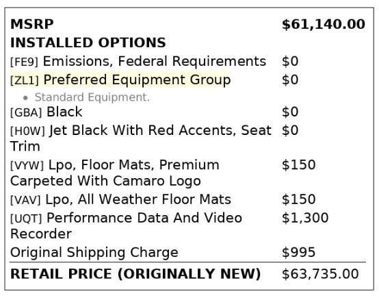 used 2017 Chevrolet Camaro car, priced at $49,499