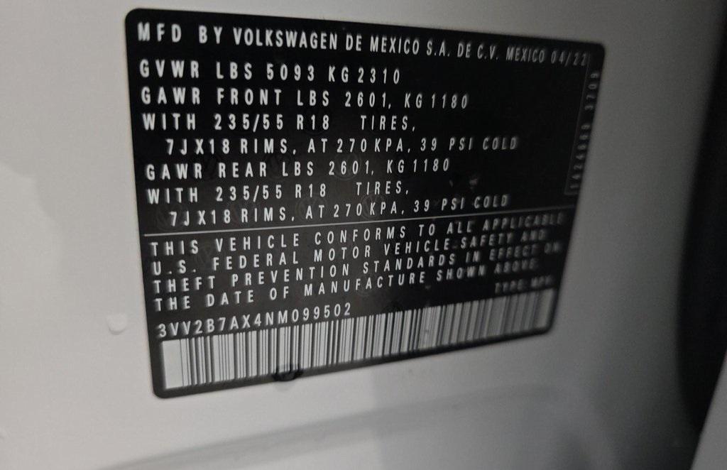 used 2022 Volkswagen Tiguan car, priced at $22,500