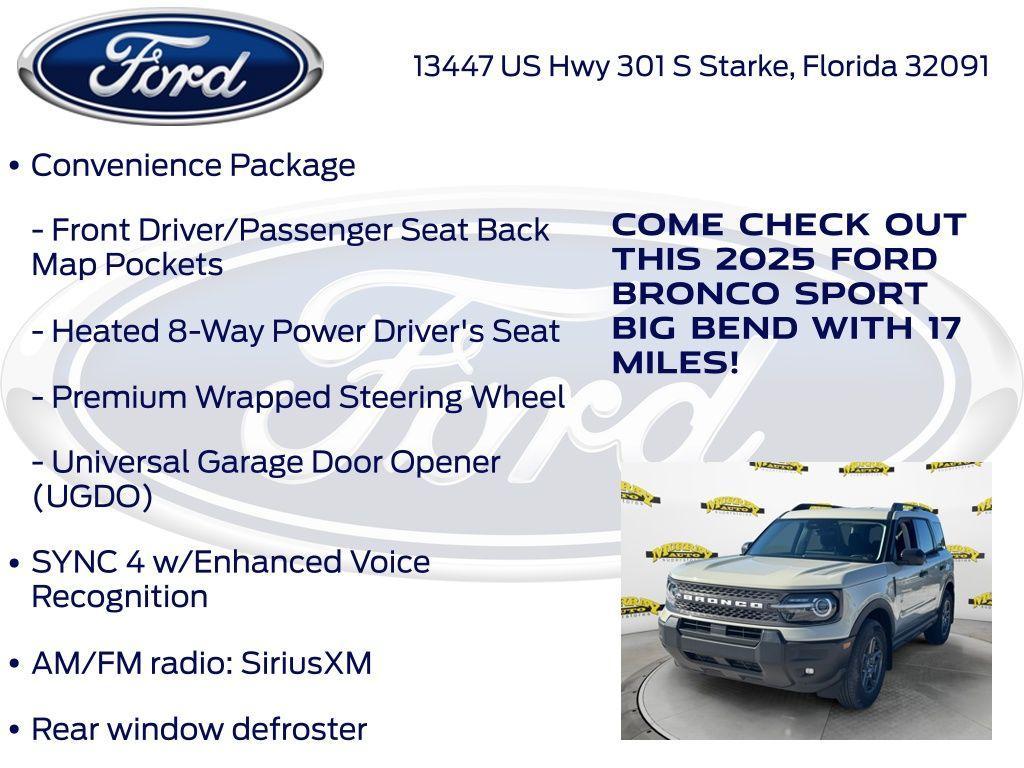 new 2025 Ford Bronco Sport car, priced at $33,299