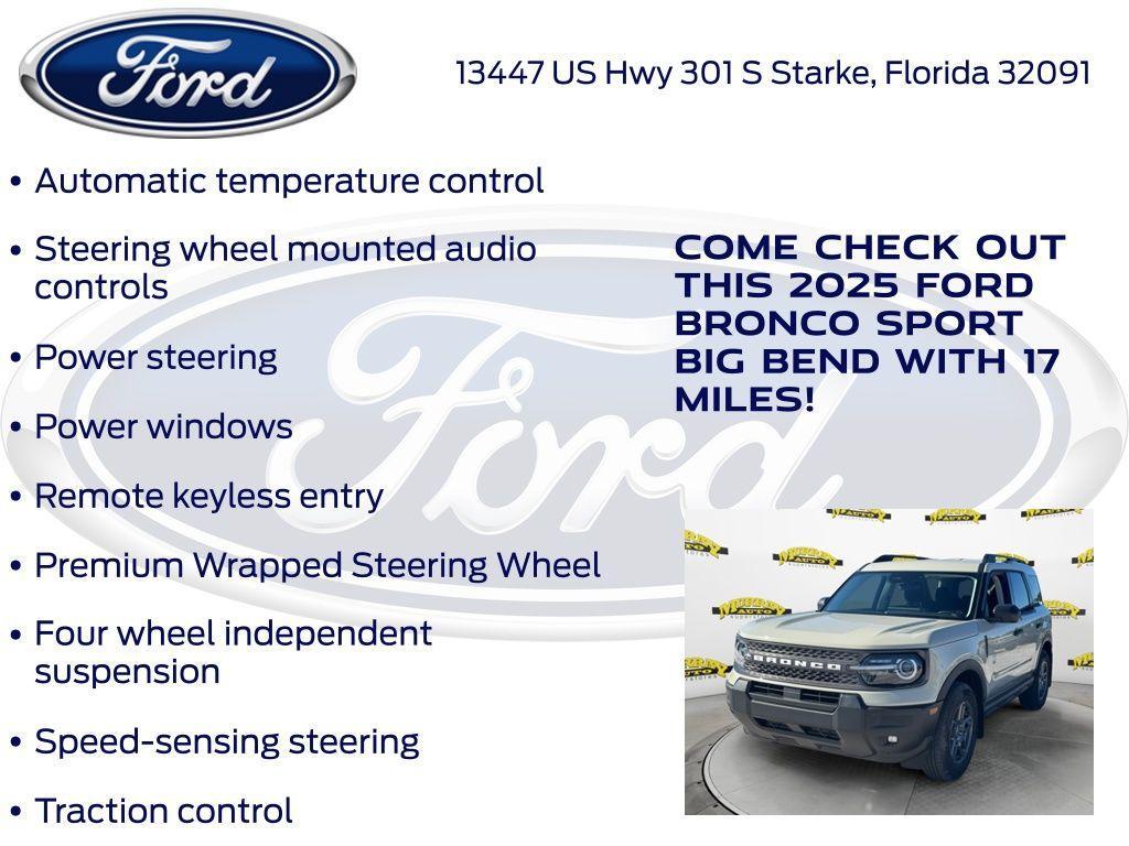 new 2025 Ford Bronco Sport car, priced at $33,299