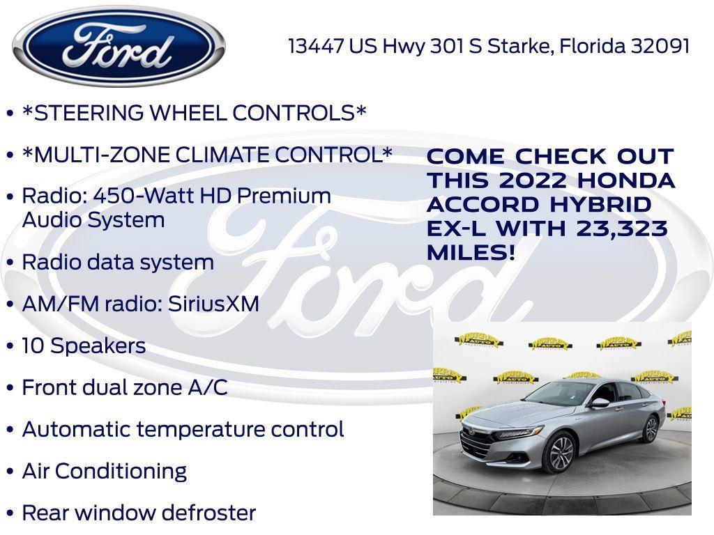 used 2022 Honda Accord Hybrid car, priced at $24,455