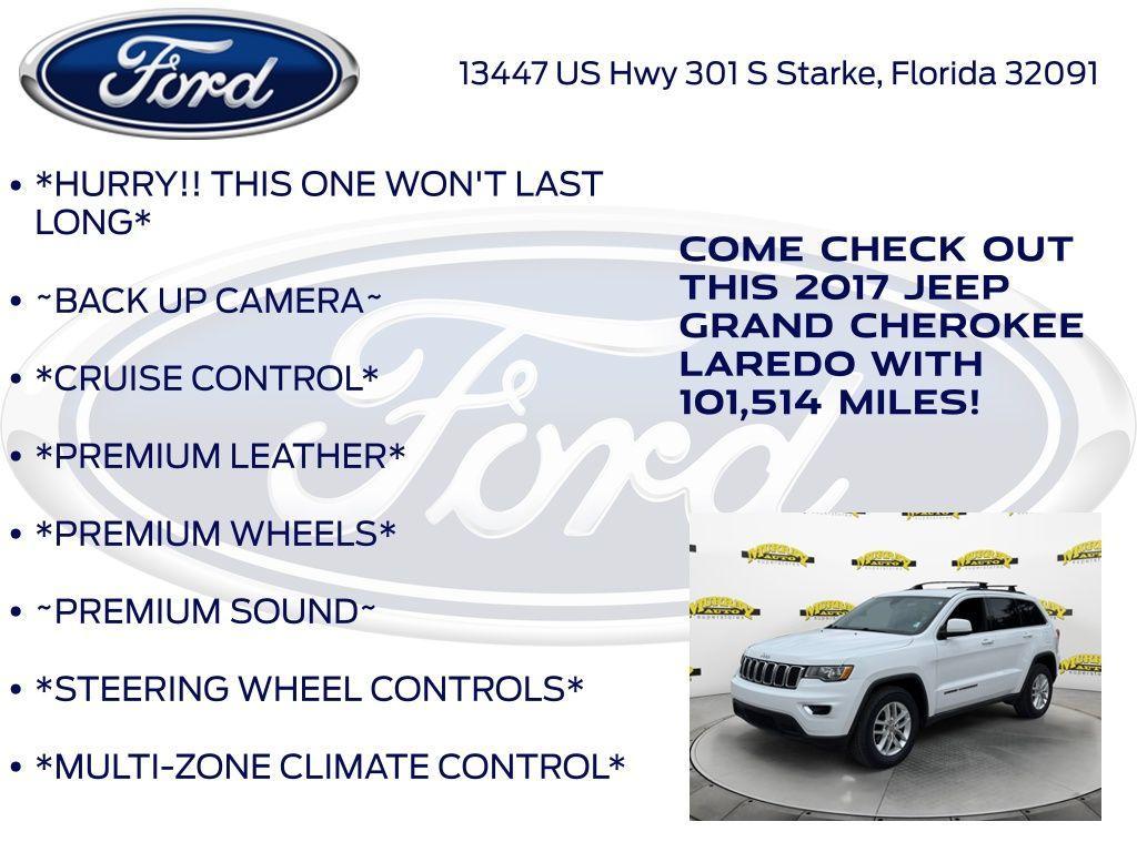 used 2017 Jeep Grand Cherokee car, priced at $12,723