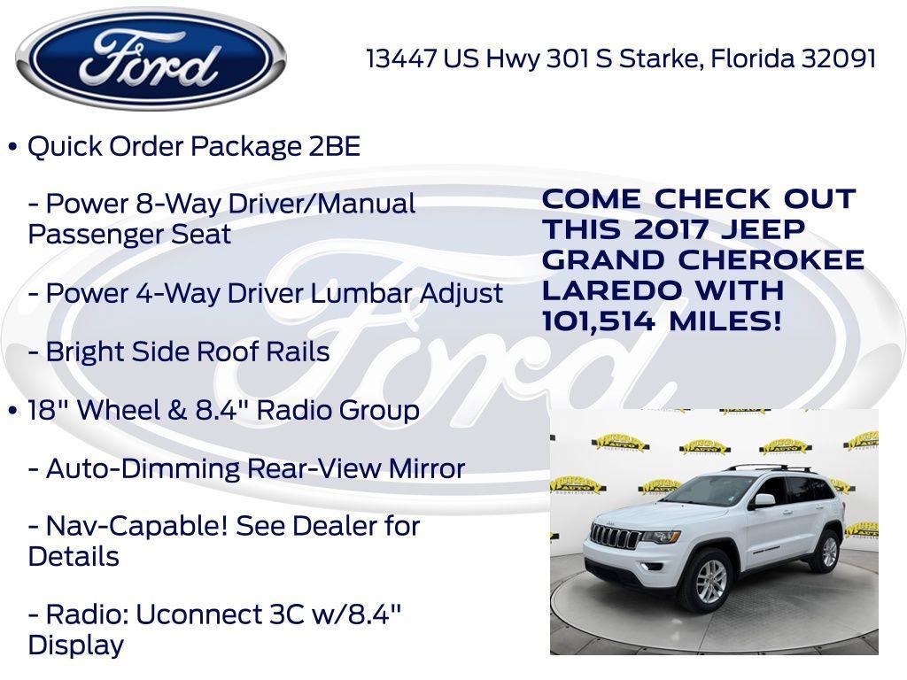 used 2017 Jeep Grand Cherokee car, priced at $12,723