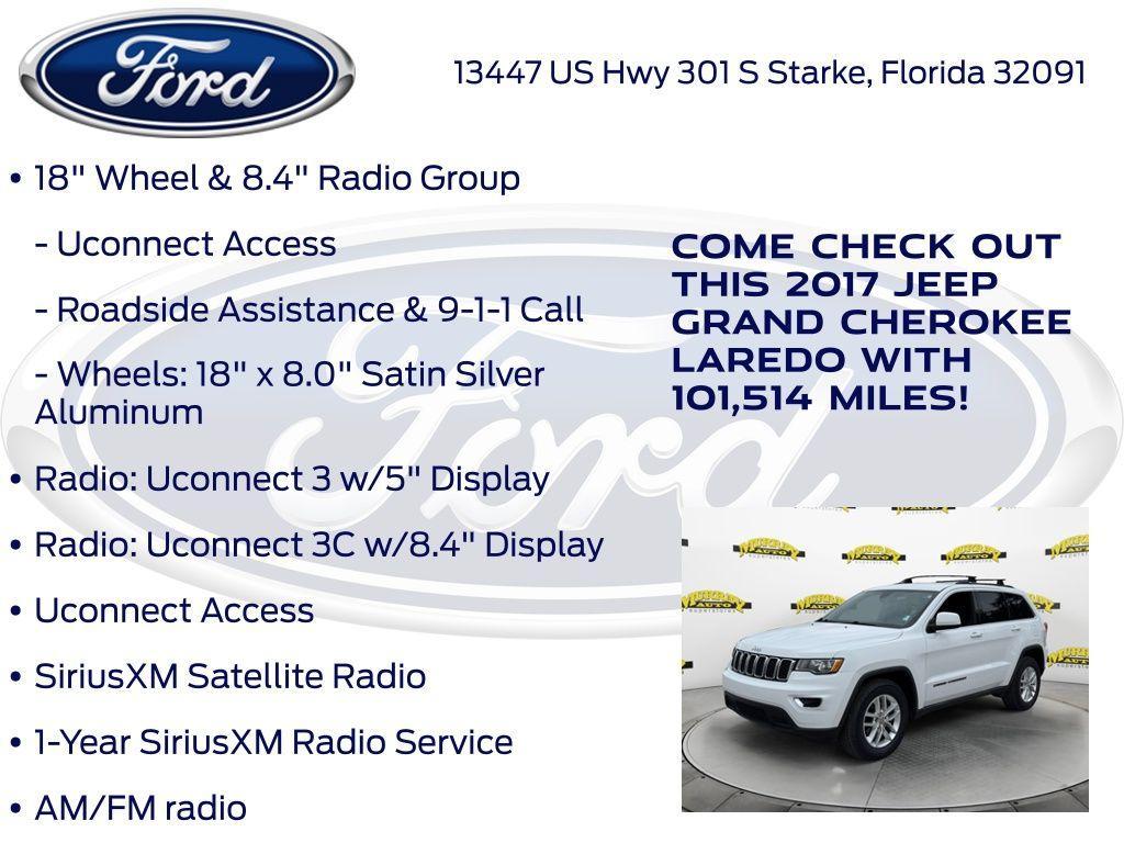 used 2017 Jeep Grand Cherokee car, priced at $12,723