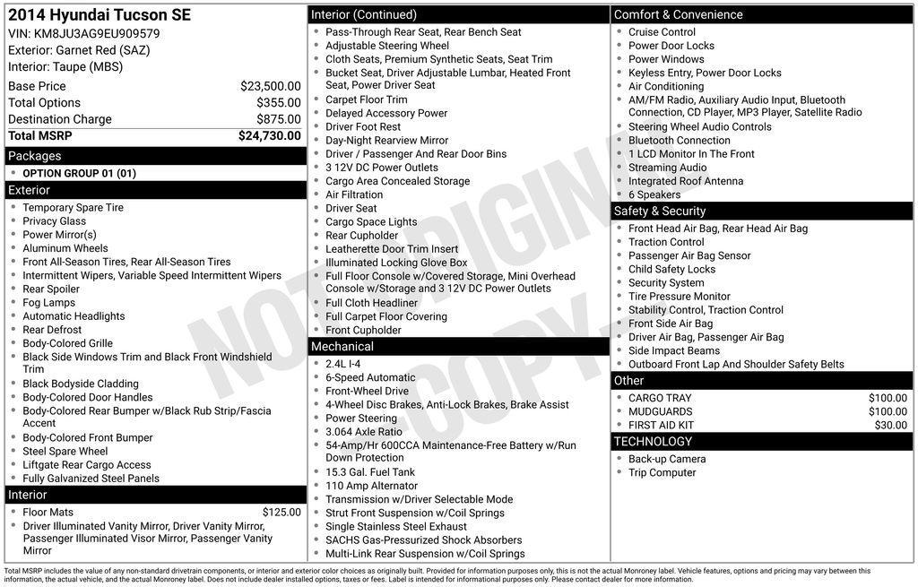 used 2014 Hyundai Tucson car, priced at $8,479