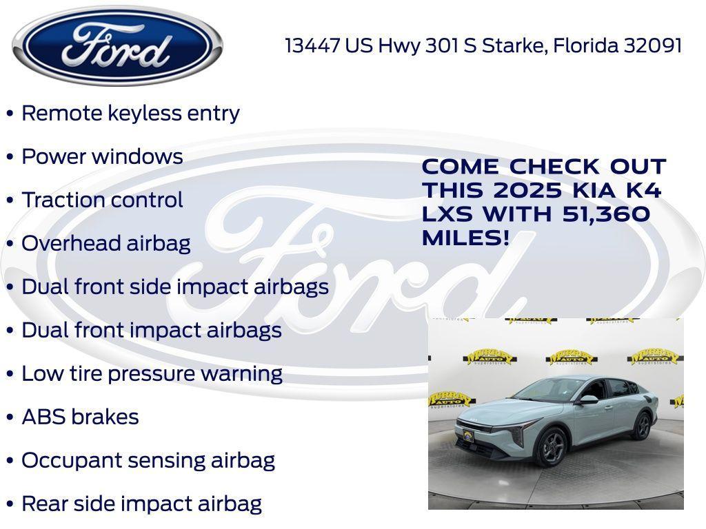 used 2025 Kia K4 car, priced at $18,455