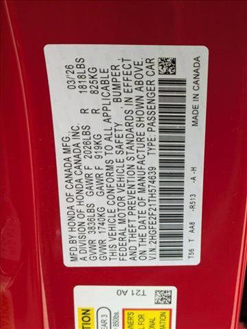 new 2026 Honda Civic car, priced at $24,953