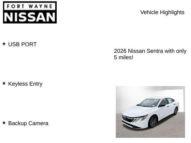 new 2026 Nissan Sentra car, priced at $22,668