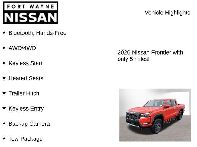 new 2026 Nissan Frontier car, priced at $40,831