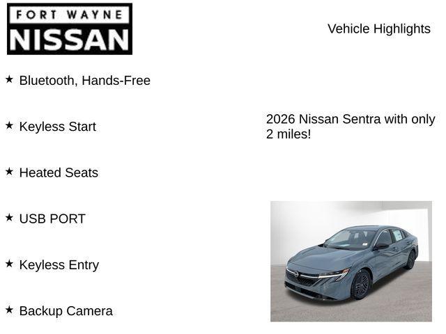 new 2026 Nissan Sentra car, priced at $24,846