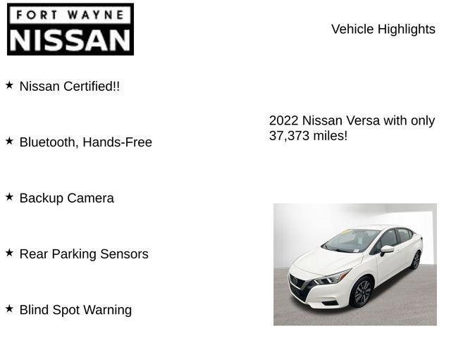 used 2022 Nissan Versa car, priced at $14,895