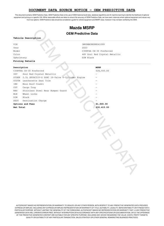 used 2023 Mazda CX-30 car, priced at $23,698