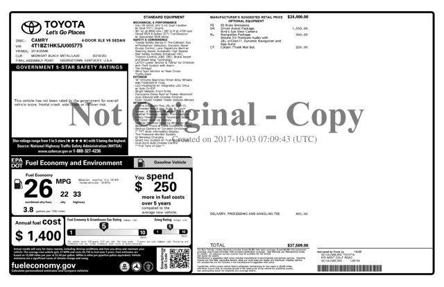 used 2018 Toyota Camry car, priced at $23,400