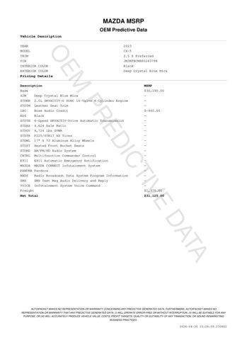 used 2023 Mazda CX-5 car, priced at $26,971