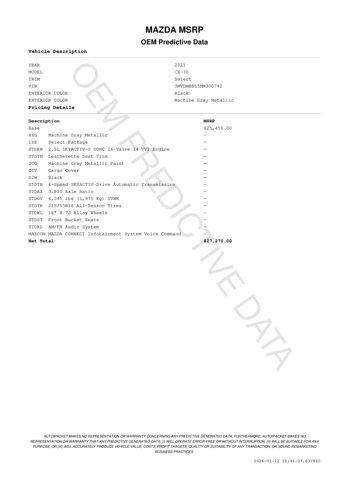 used 2021 Mazda CX-30 car, priced at $20,671