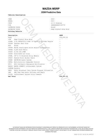 used 2023 Mazda CX-5 car, priced at $25,471