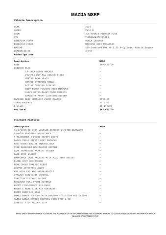 new 2026 Mazda CX-50 Hybrid car, priced at $40,552