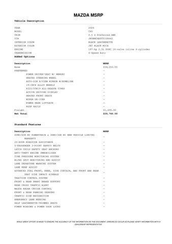 new 2026 Mazda CX-5 car, priced at $34,889