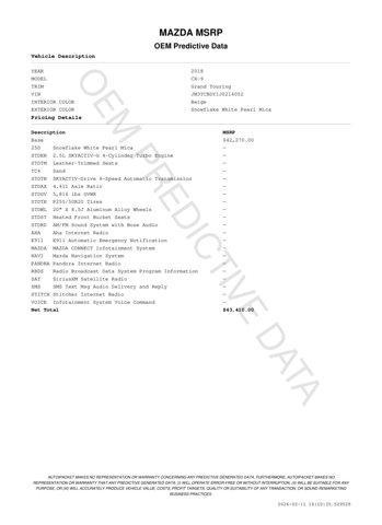 used 2018 Mazda CX-9 car, priced at $21,971