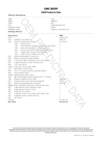 used 2019 GMC Terrain car, priced at $16,971