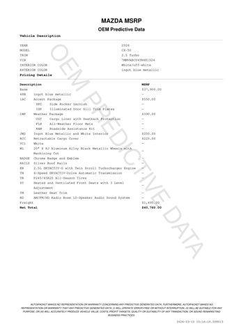 new 2026 Mazda CX-50 car, priced at $39,557