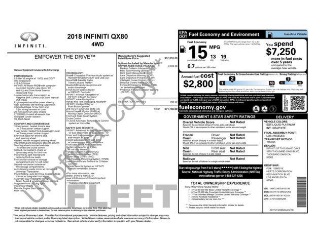 used 2018 INFINITI QX80 car, priced at $25,571