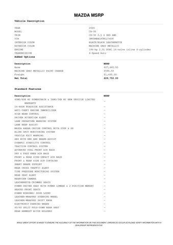 new 2026 Mazda CX-30 car, priced at $28,990