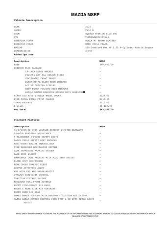 new 2025 Mazda CX-5 car, priced at $40,138