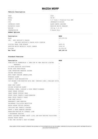 new 2026 Mazda CX-90 car, priced at $59,295