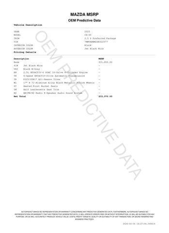 used 2025 Mazda CX-50 car, priced at $23,971