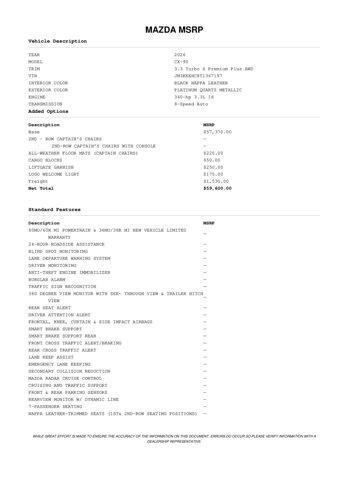 new 2026 Mazda CX-90 car, priced at $58,600