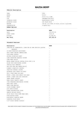 new 2026 Mazda CX-30 car, priced at $26,953