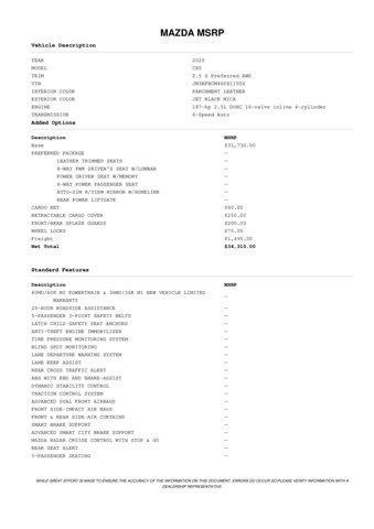 new 2025 Mazda CX-5 car, priced at $33,345