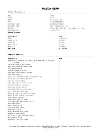 new 2026 Mazda CX-30 car, priced at $26,061