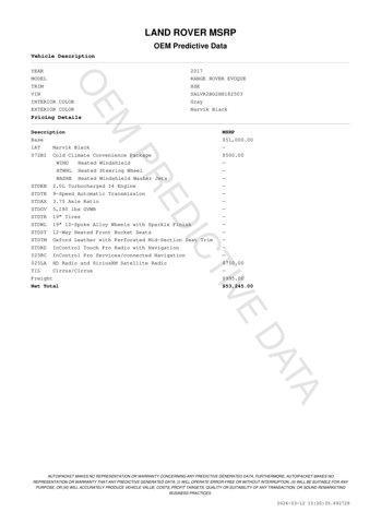 used 2017 Land Rover Range Rover Evoque car, priced at $15,471