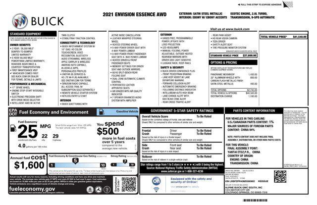 used 2021 Buick Envision car, priced at $22,400