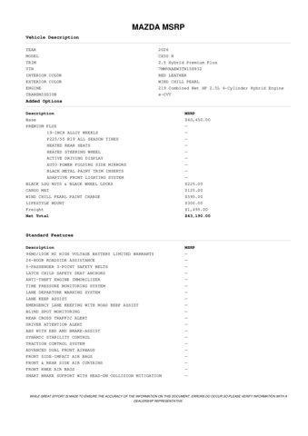 new 2026 Mazda CX-50 Hybrid car, priced at $41,984