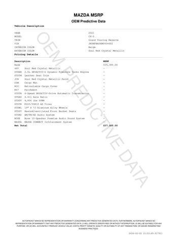 used 2021 Mazda CX-5 car, priced at $21,923