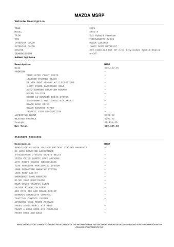 new 2026 Mazda CX-50 Hybrid car, priced at $39,243