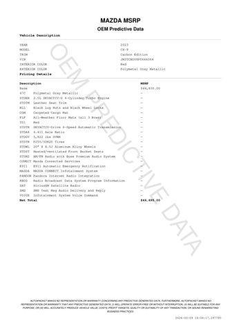 used 2023 Mazda CX-9 car, priced at $28,975