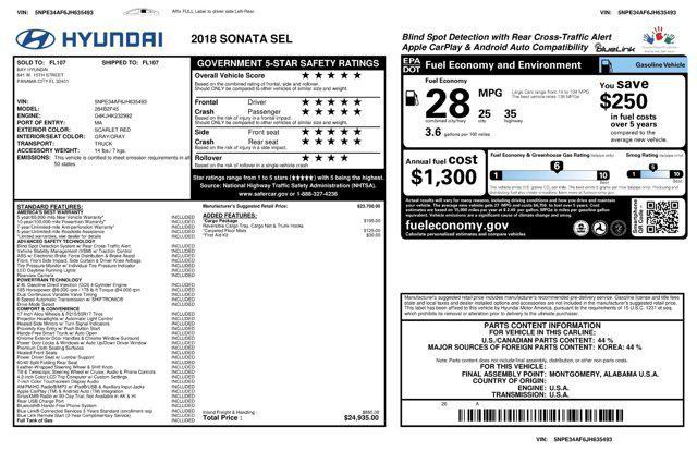 used 2018 Hyundai Sonata car, priced at $16,600