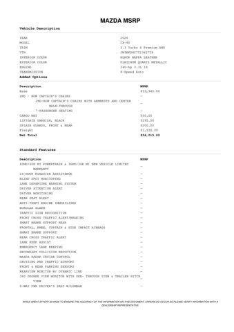 new 2026 Mazda CX-90 car, priced at $54,720