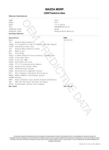 used 2023 Mazda CX-5 car, priced at $22,971