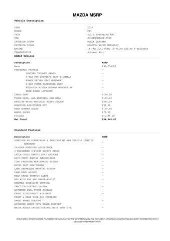 new 2025 Mazda CX-5 car, priced at $33,903