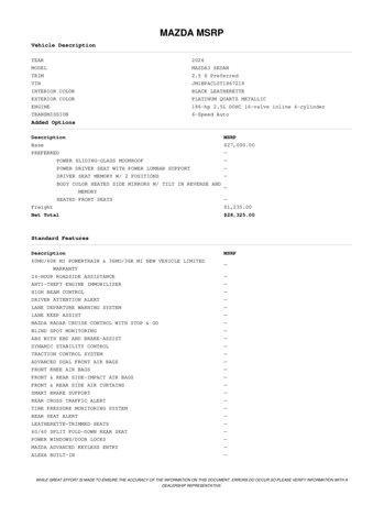 new 2026 Mazda Mazda3 car, priced at $27,648