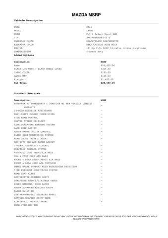 used 2025 Mazda CX-30 car, priced at $24,371