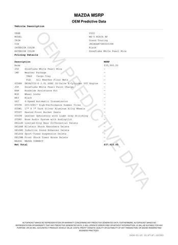 used 2022 Mazda MX-5 Miata RF car, priced at $26,900