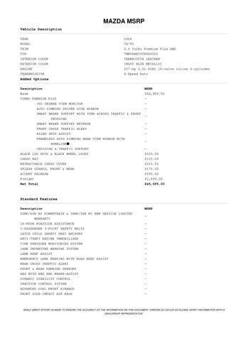 new 2026 Mazda CX-50 car, priced at $44,362